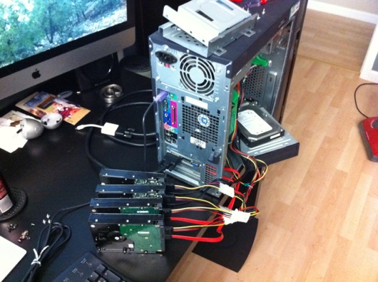 Four SATA drives on 4-Port SATA controller Four SATA drives on 4-Port SATA controller