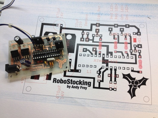 Board with printout of circuit to help me place components Board with printout of circuit to help me place components