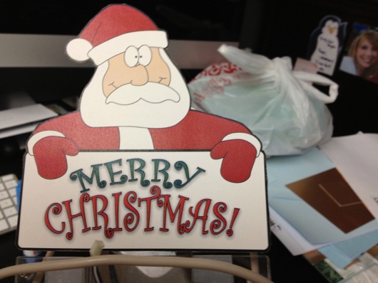 Santa sign on RoboStocking Santa sign on RoboStocking